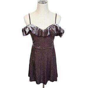American Eagle Crushed Velvet Babydoll Mini Dress S Fairy Coquette Whimsigoth